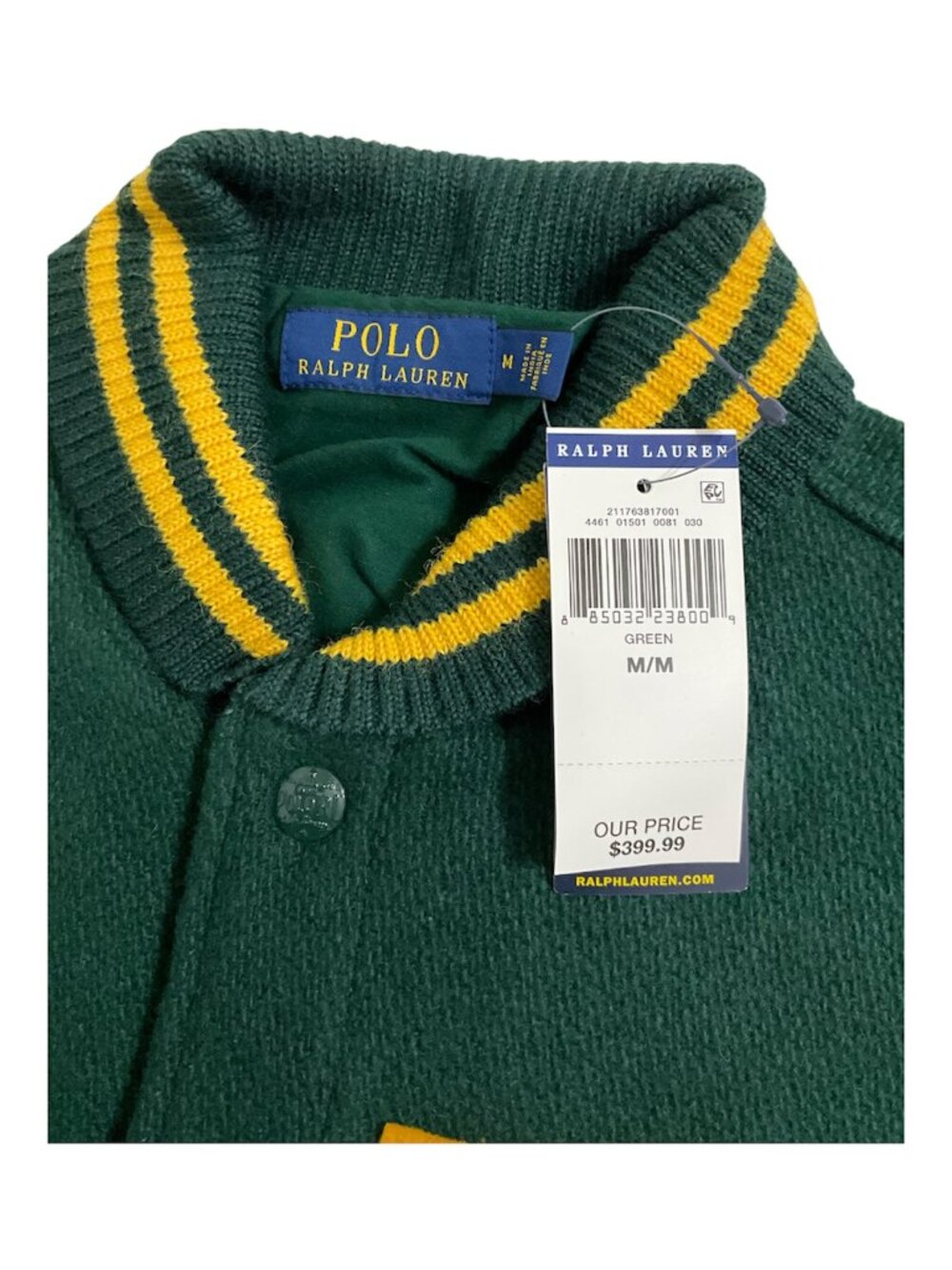 Polo Ralph Lauren Womens Green RL Tigers ’67 Letterman Jacket Sz M NWT - Picture 2 of 3